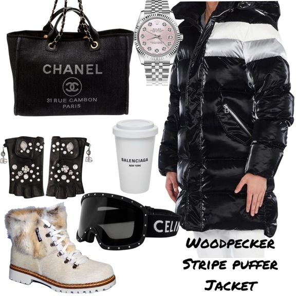 Woodpecker Jackets & Blazers - JACKET- Woodpecker Black Stripe Puffer Coat